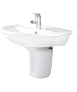 SEMICOLONNA IN CERAMICA BIANCO PER LAVABO SOSPESO "SERIE FIORE".